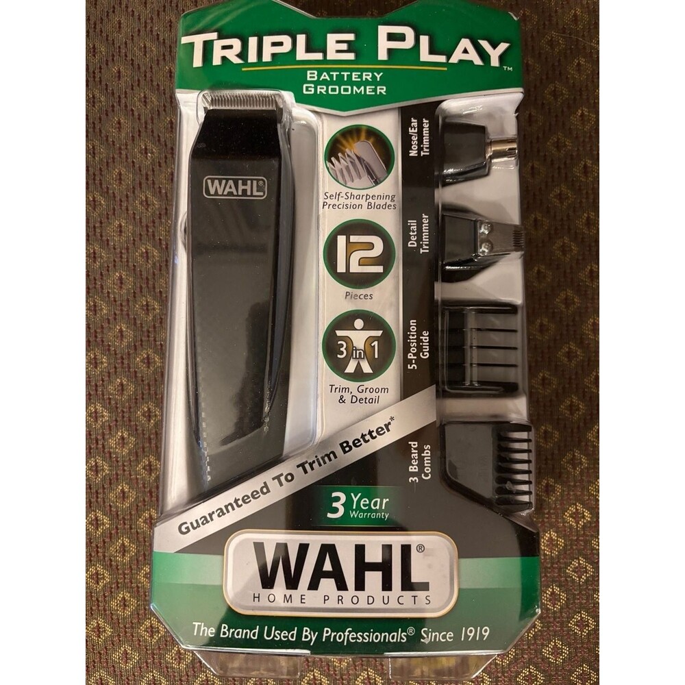 Wahl Triple Play Battery Groomer 12-Piece Haircut and Detail Kit